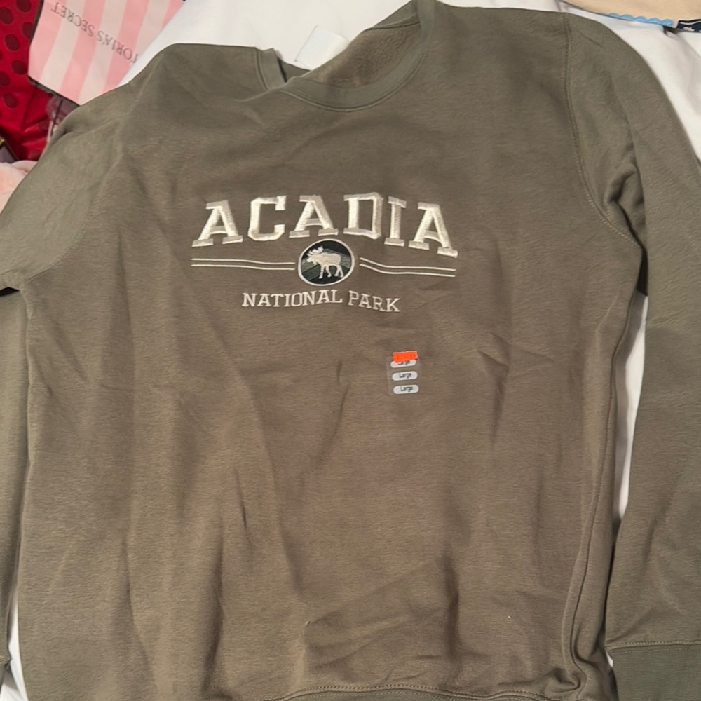 Acadia National Park Sweatshirt - Olive Green